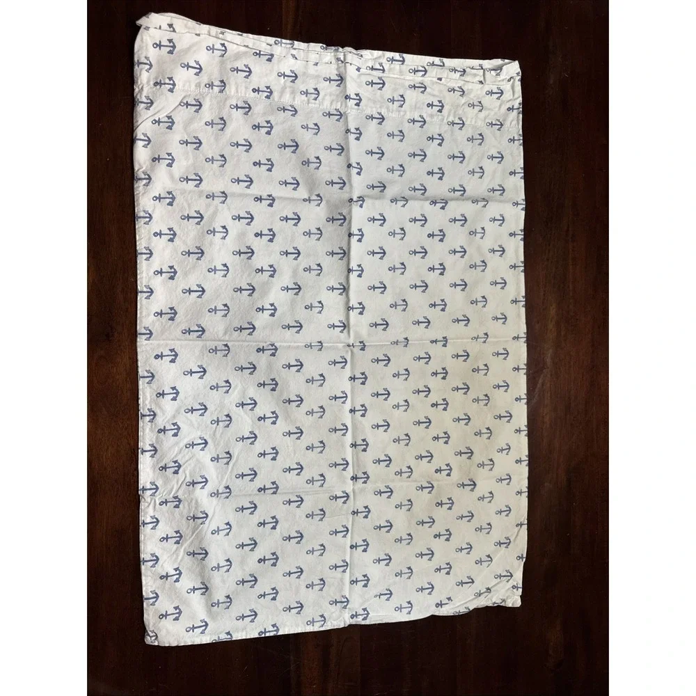 Pottery Barn Anchor STANDARD Size Pillowcase Set 2 Teen Kids Nautical Coastal